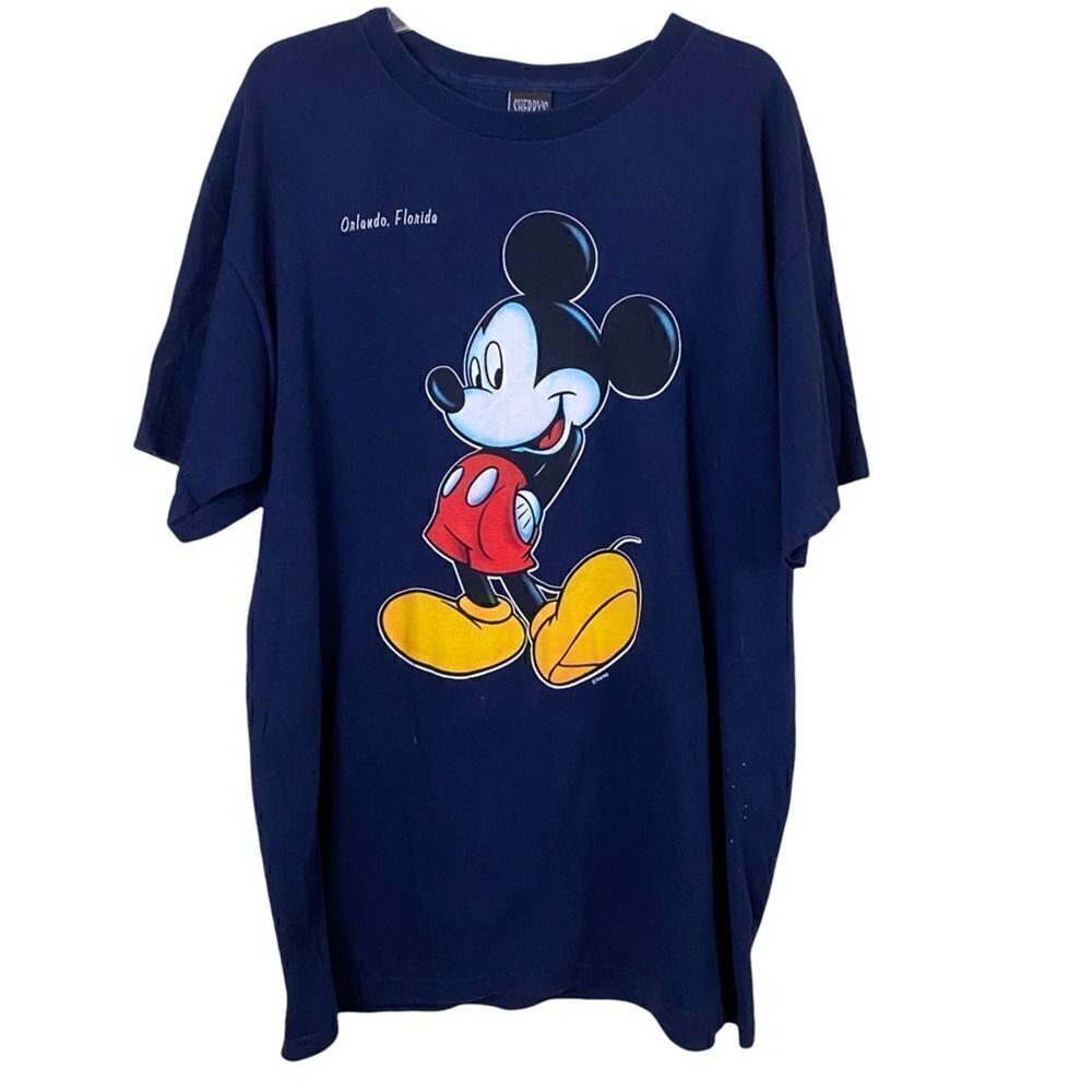 Vintage 90’s Mens Sherry’s Best Micky Mouse Navy T-Shirt Size XX-Large